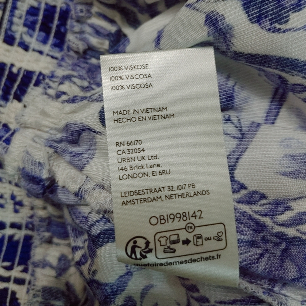 Maeve Blue and White Printed Strapless Jumpsuit - Picture 10 of 12